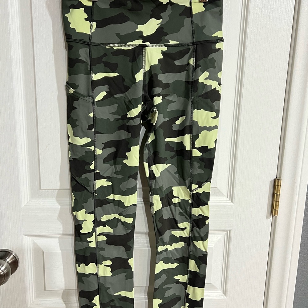 lululemon athletica Green and Black Camouflage Leggings